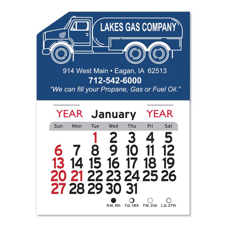 PeelNStick® Calendar Propane Truck Customized Calendars